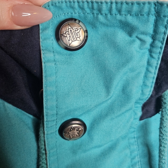 London Fog Men's Large Zip Windbreaker Jacket Teal Blue Colorblock Vintage Sail - Picture 3 of 16